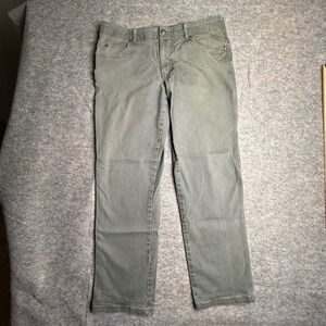 Columbia Utility Pants Mens 34x30 Green Cotton Stretch Canvas Hiking Trousers